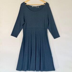 Soft Surroundings Womens Dress XL Lagenlook Scandi Luxe Lounge Knit Steel Blue